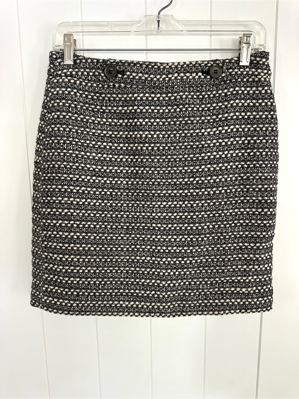 Ann Taylor LOFT Black and White Tweed Mini Skirt